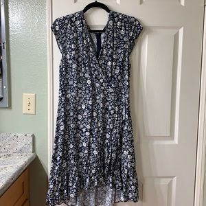 J Crew wrap dress blue floral size 12